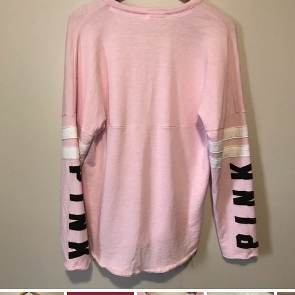 HTF RARE VSPINK VARSITY LACEUP CREW - Picture 7 of 8